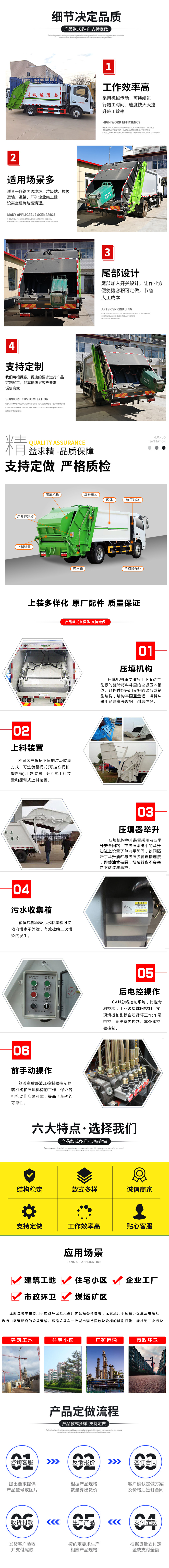 藍牌東風多利卡5方勾臂垃圾車
